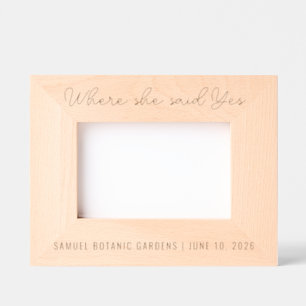Where She Said Yes Custom Proposal Date & Location Etched Frames