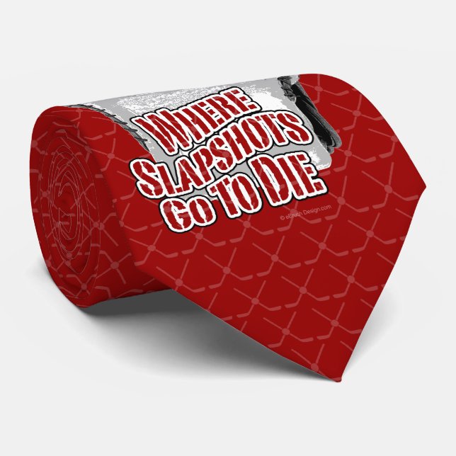 Where Slapshots Go To Die (Hockey) Tie (Rolled)