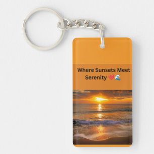 Where Sunsets Meet Serenity ❤️🌊 Key Ring