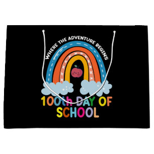 Where The Adventure Begins 100th Days Smarter Large Gift Bag