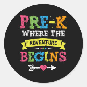 Where The Adventure Begins Gift Back To School Tea Classic Round Sticker