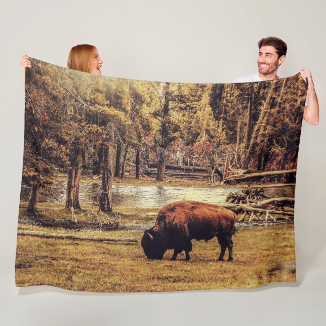 WHERE the BUFFALO ROAM Fleece Blanket (In Situ)