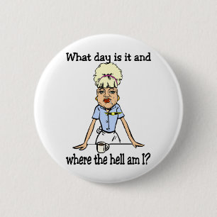 where the hell am i 6 cm round badge