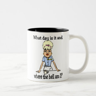 where the hell am i Two-Tone coffee mug