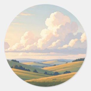Where The Land Breathes – Vast Landscape Classic Round Sticker
