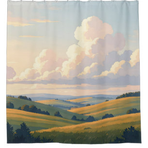 Where The Land Breathes – Vast Landscape Shower Curtain