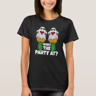 Where The Party At Halloween Ghost Pineapple Swing T-Shirt
