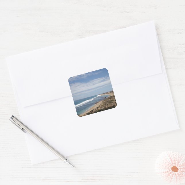 Where The Salmon Play, Square Sticker (Envelope)