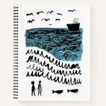 Where the Sea Begins | Hand-Drawn Ocean Spiral Not