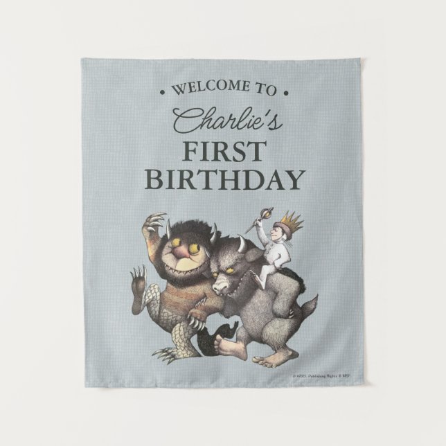 Where the Wild Things Are 1st Birthday Tapestry (Front)