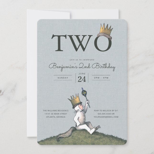 Where the Wild Things Are 2nd Birthday Invitation (Front)