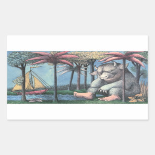 Where The Wild Things Are Book Cover Rectangular Sticker