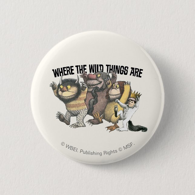 Where the Wild Things Are Characters & Logo 6 Cm Round Badge (Front)