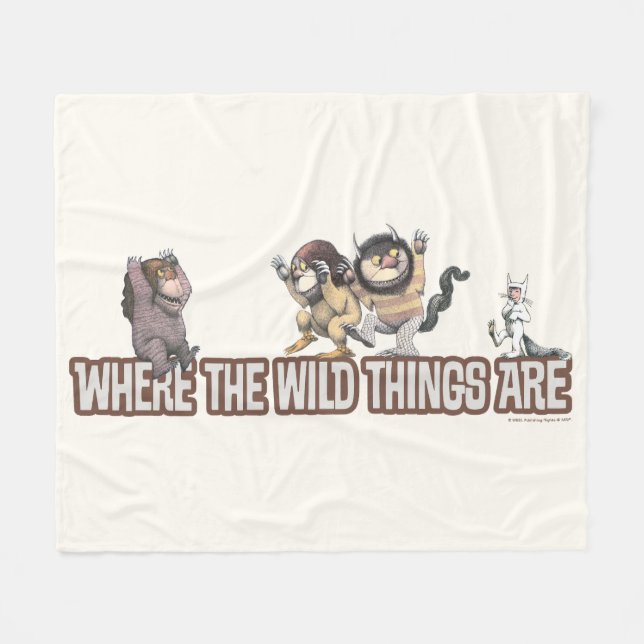 Where the Wild Things Are Characters on Logo Fleece Blanket (Front (Horizontal))