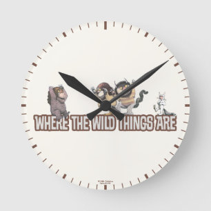 Where the Wild Things Are Characters on Logo Round Clock