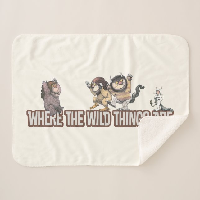 Where the Wild Things Are Characters on Logo Sherpa Blanket (Front (Horizontal))