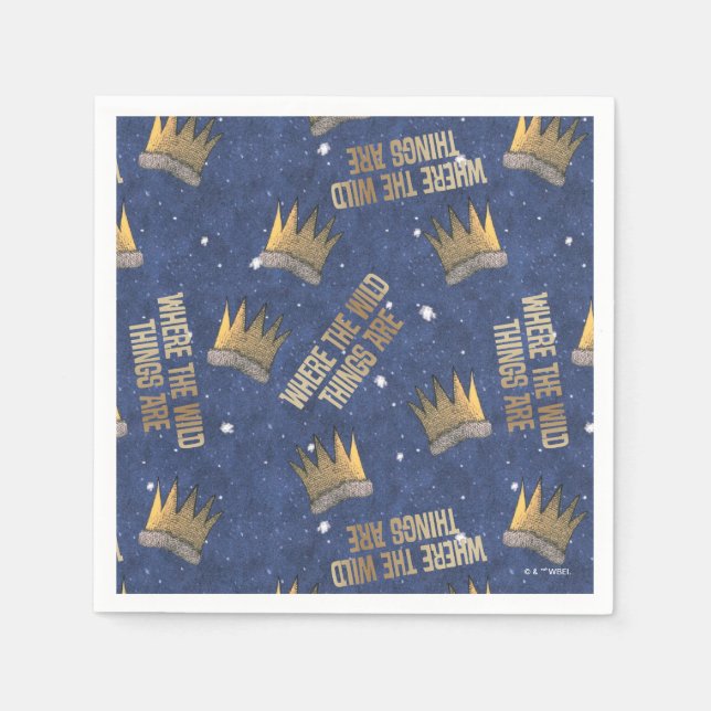 Where the Wild Things Are Crown and Stars Pattern Napkin (Front)