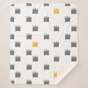 Where the Wild Things Are Crown Pattern Sherpa Blanket