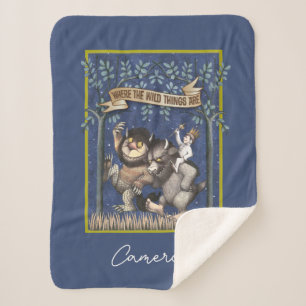 Where the Wild Things Are Graphic   Add Your Name Sherpa Blanket