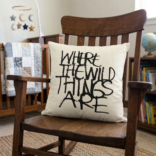 Where the Wild Things Are | Handwritten Cushion (Generated image of pillow on chair)