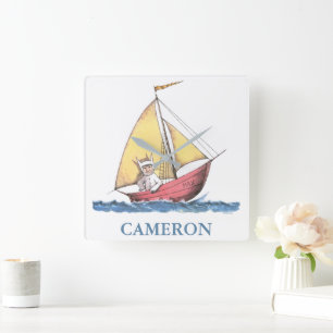 Where the Wild Things Are   Max Sailing Square Wall Clock