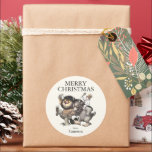 Where the Wild Things Are | Merry Christmas Classic Round Sticker<br><div class="desc">Check out this cute Where the Wild Things Are Christmas sticker. Personalise by adding your name.</div>