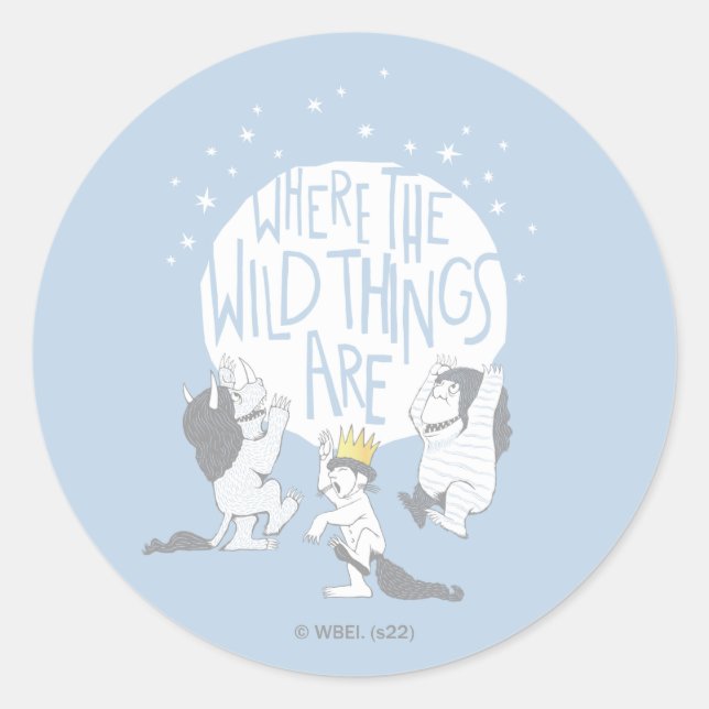 Where The Wild Things Are | Moon & Stars Classic Round Sticker (Front)