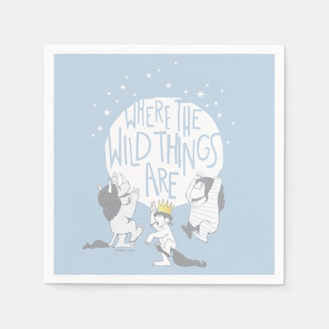 Where The Wild Things Are | Moon & Stars Napkin (Front)