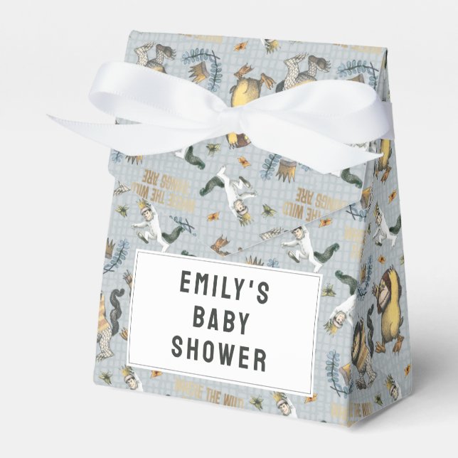 Where the Wild Things Are Pattern Baby Shower Favour Box (Front Side)