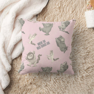 Where the Wild Things Are Pink Star Pattern Cushion