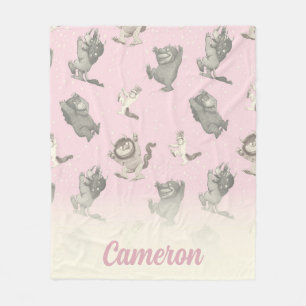 Where the Wild Things Are Pink Star Pattern Fleece Blanket