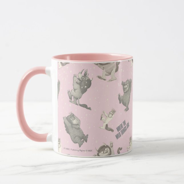 Where the Wild Things Are Pink Star Pattern Mug (Left)