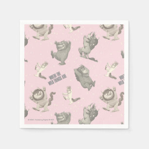 Where the Wild Things Are Pink Star Pattern Napkin