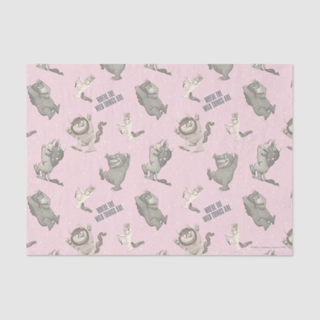 Where the Wild Things Are Pink Star Pattern Tissue Paper (Front)
