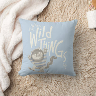 Where the Wild Things Are Quote - Blue Cushion