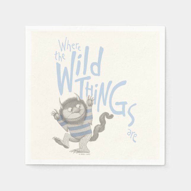Where the Wild Things Are Quote - Blue Napkin (Front)