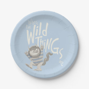 Where the Wild Things Are Quote - Blue Paper Plate