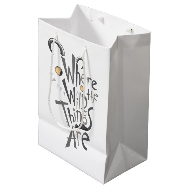 Where the Wild Things Are Quote Graphic Medium Gift Bag (Front Angled)