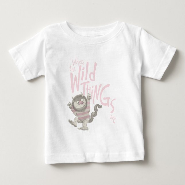 Where the Wild Things Are Quote - Pink Baby T-Shirt (Front)
