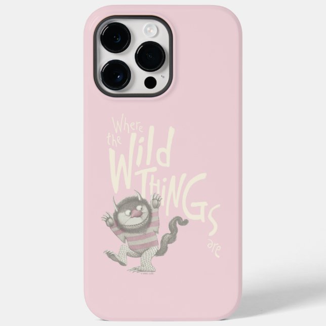 Where the Wild Things Are Quote - Pink Case-Mate iPhone Case (Back)