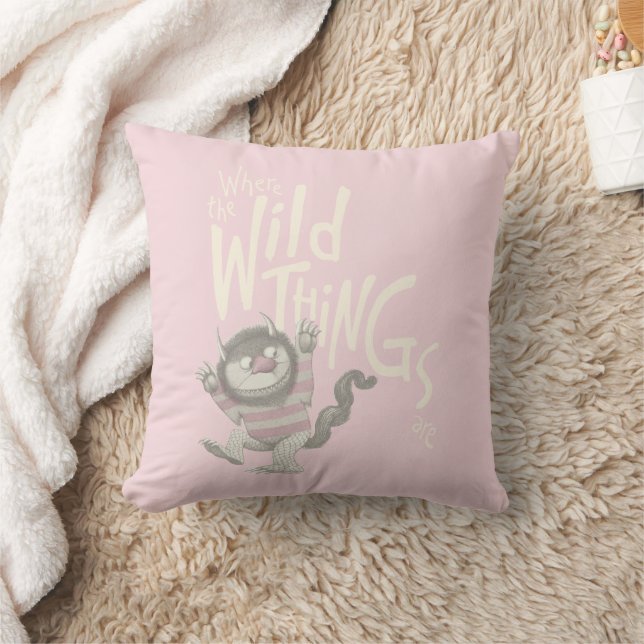 Where the Wild Things Are Quote - Pink Cushion (Blanket)