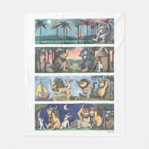 Where The Wild Things Are Scenes Fleece Blanket