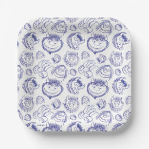 Where the Wild Things Are Sketch Pattern Paper Plate