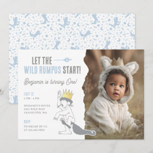 Where the Wild Things Are Wild One First Birthday Invitation