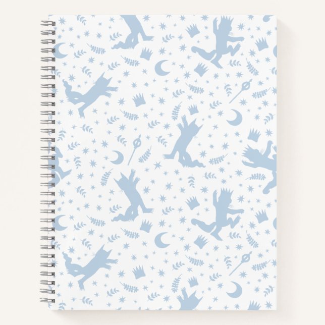 Where the Wild Things Blue Floral Notebook (Front)