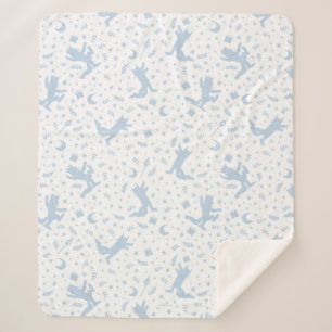 Where the Wild Things Blue Floral Sherpa Blanket