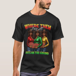Where Them Fans At Boots On The Ground Black Cowgi T-Shirt