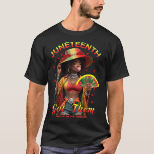 Where Them Fans At Juneteenth Cowgirl Boots On The T-Shirt