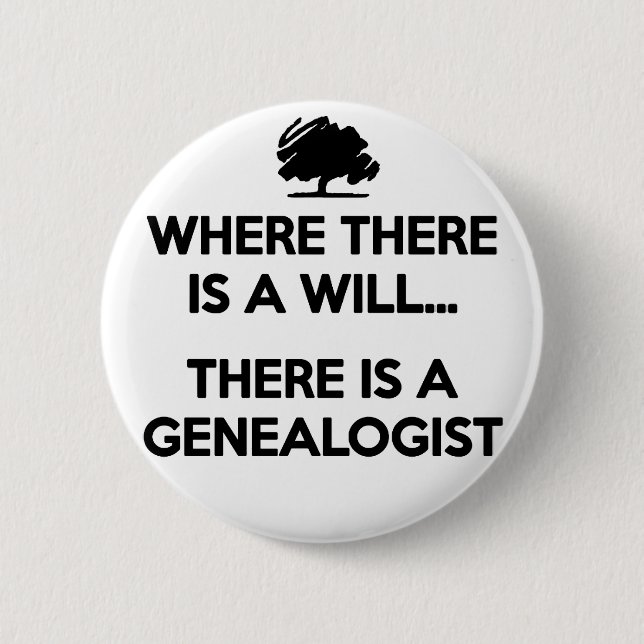 "Where There Is A Will..." Button (Front)
