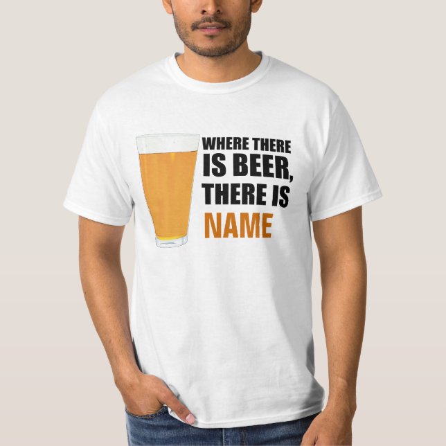 Where There is Beer L/S Amer Apparel T-Shirt (Front)